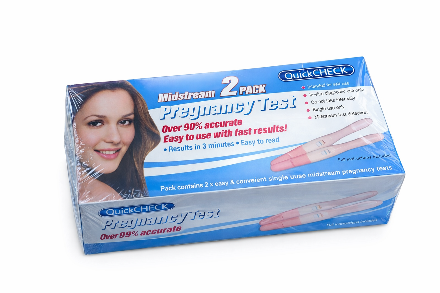 Quick Check Pregnancy Test Midstream - 2 Pack