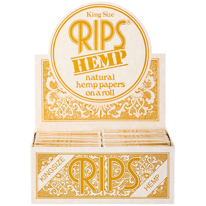 Rips Slim Hemp Rolling Papers on a Roll – 24 Pack