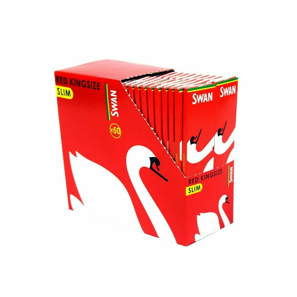 Swan Red King Size Slim Rolling Papers – 50 Pack