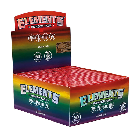Elements Rainbow King Size Slim - 50 pack