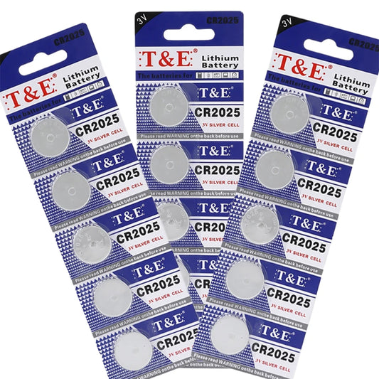 T & E CR2025 Lithium Coin Cell Batteries – 5 Pack (Single)
