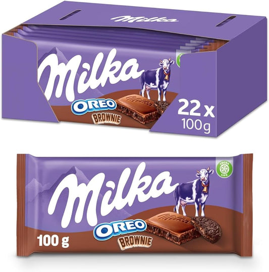 Milka Oreo Brownie Chocolate Bar 22 x 100g