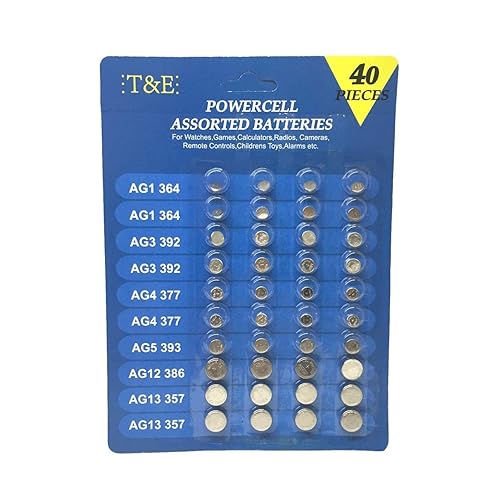 T & E Assorted Button Cell Batteries – 40 Pack