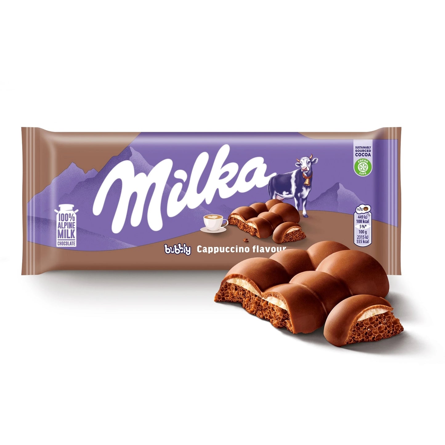 Milka Bubbly Cappuccino Chocolate Bar 12 x 97g