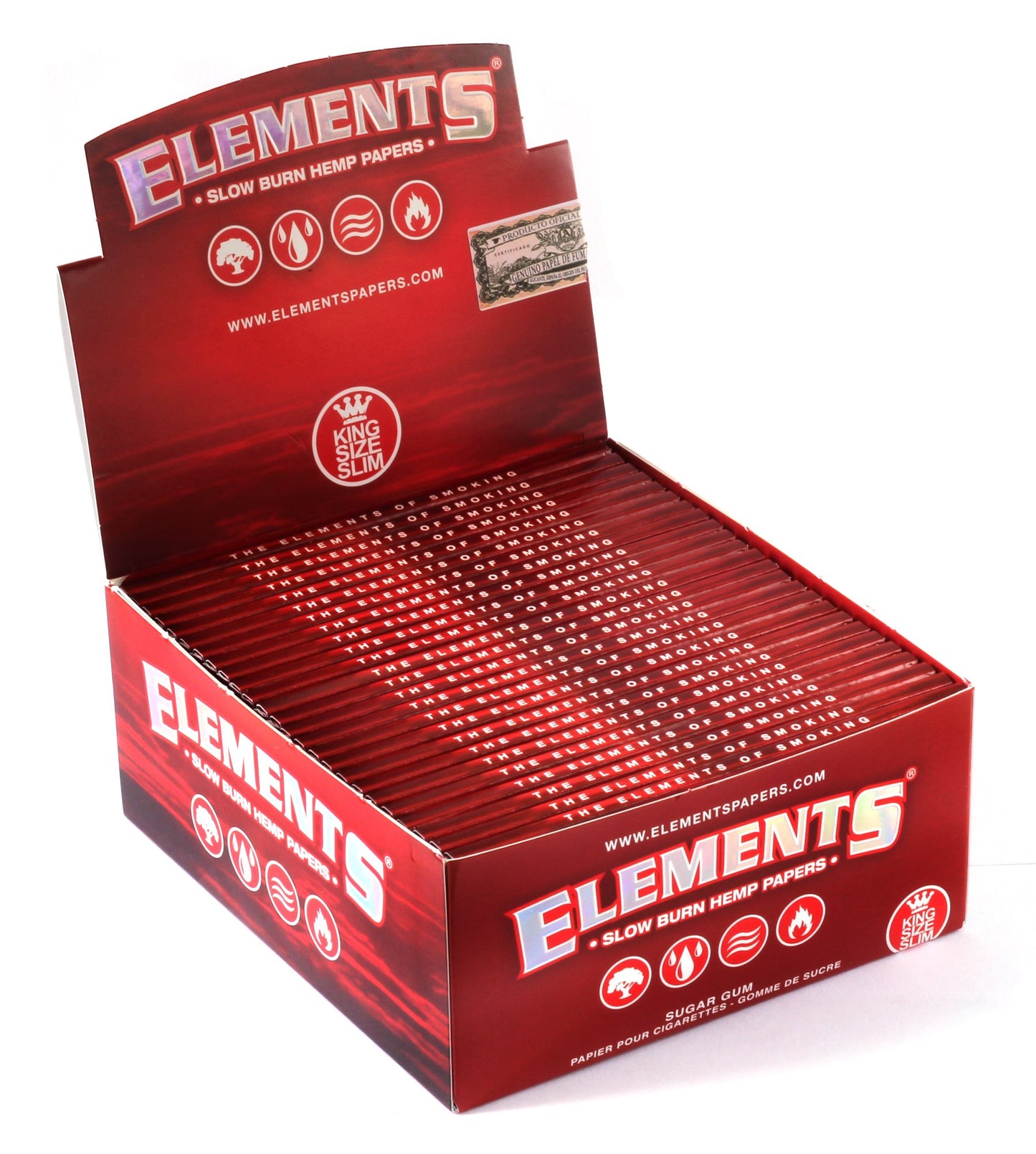 Elements Red King Size Slim Combi - 32 Pack