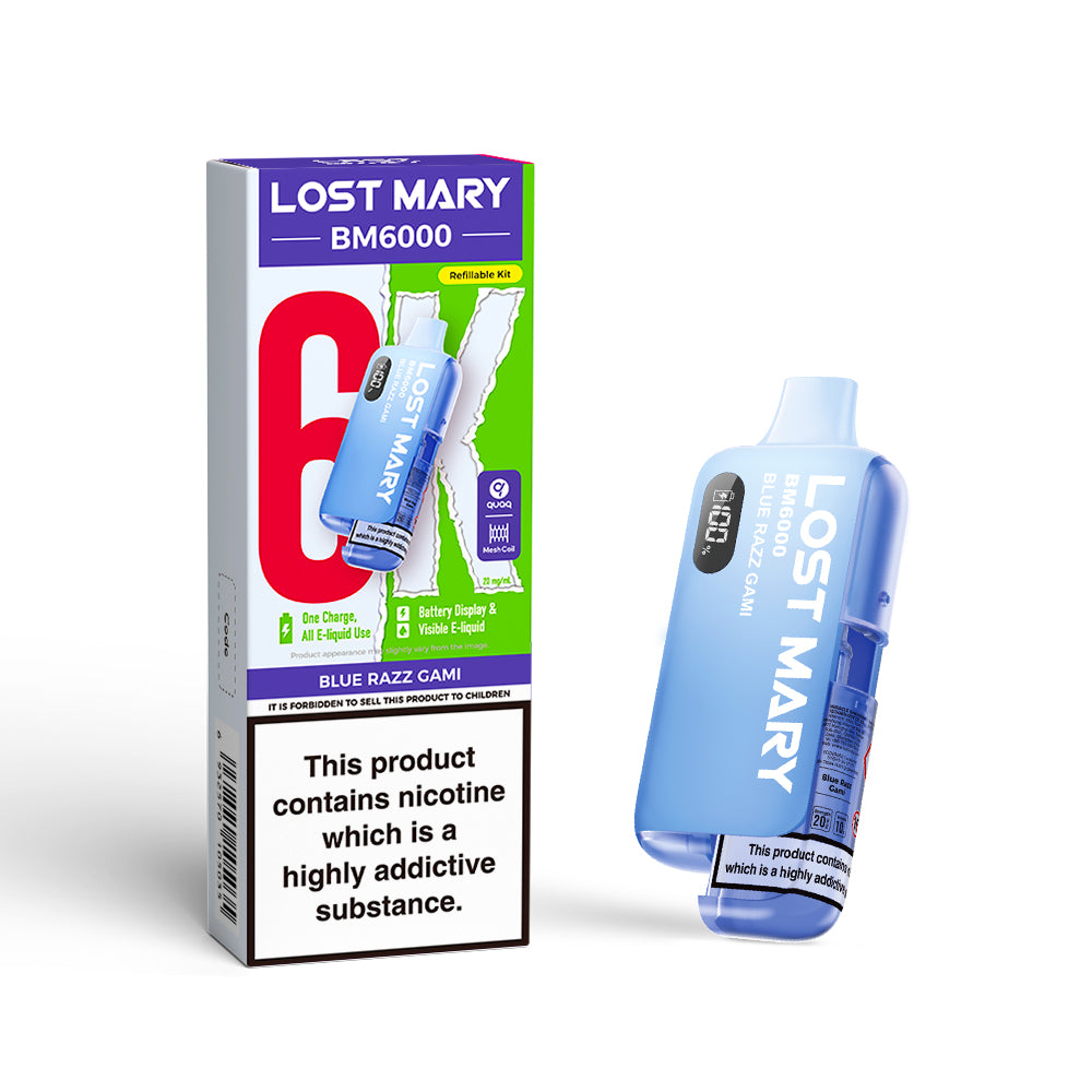 LOSTMARY BM6000 Refillable Kit, 2% Nic - 5 Packs