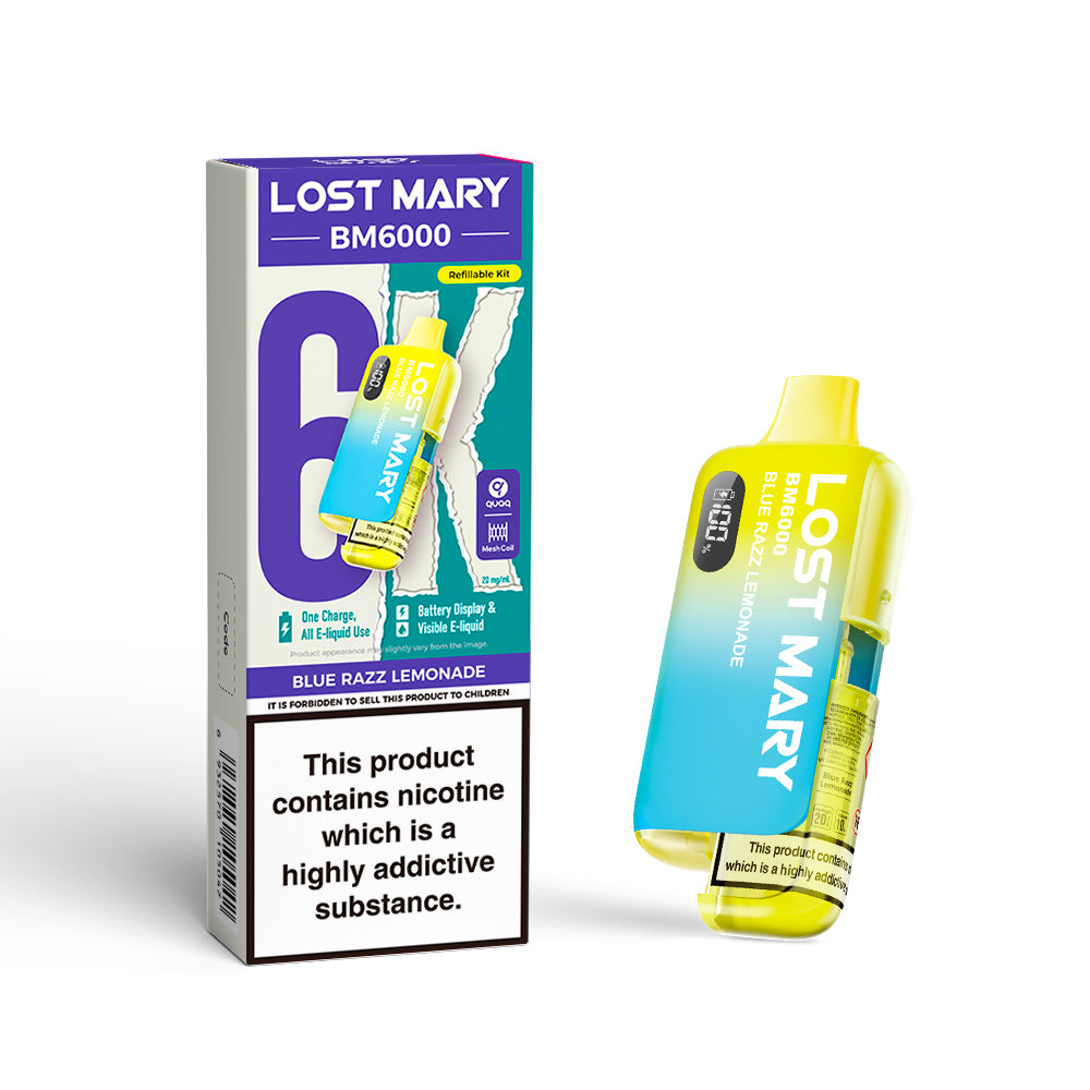 LOSTMARY BM6000 Refillable Kit, 2% Nic - 5 Packs