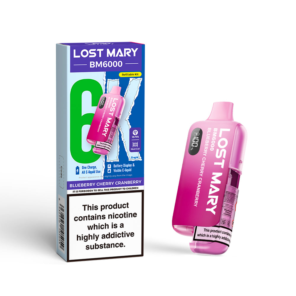 LOSTMARY BM6000 Refillable Kit, 2% Nic - 5 Packs