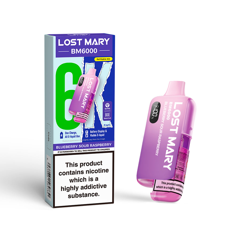 LOSTMARY BM6000 Refillable Kit, 2% Nic - 5 Packs