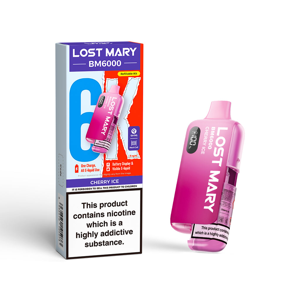 LOSTMARY BM6000 Refillable Kit, 2% Nic - 5 Packs