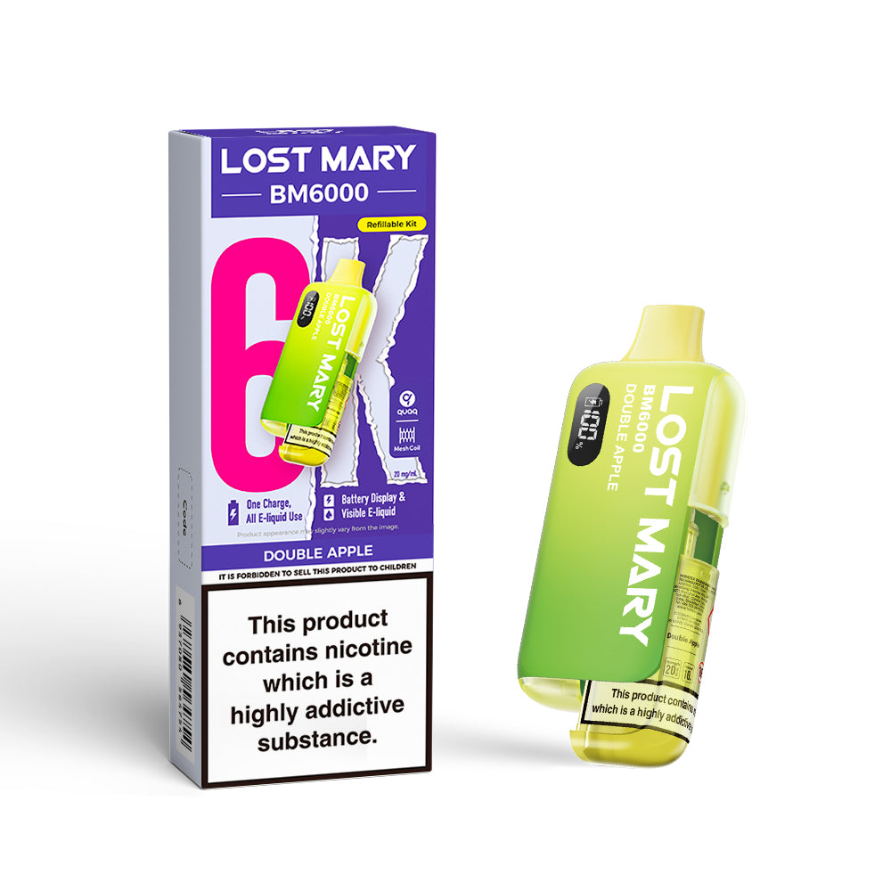 LOSTMARY BM6000 Refillable Kit, 2% Nic - 5 Packs