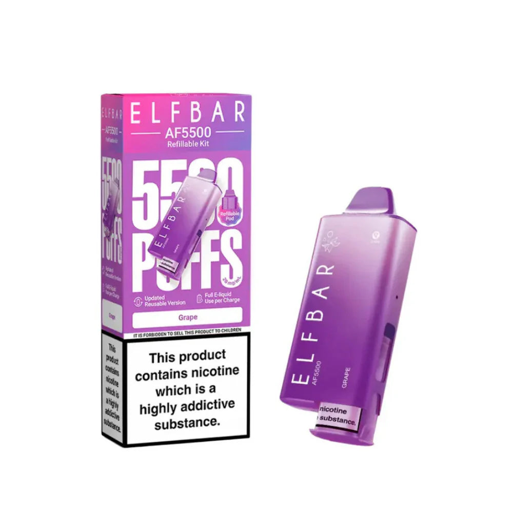 ELF BAR AF5500 Refillable Kit, 2% Nic - 5 Packs