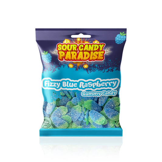 Sour Candy Paradise Fizzy Blue Raspberry Gummy Candy 12x100g