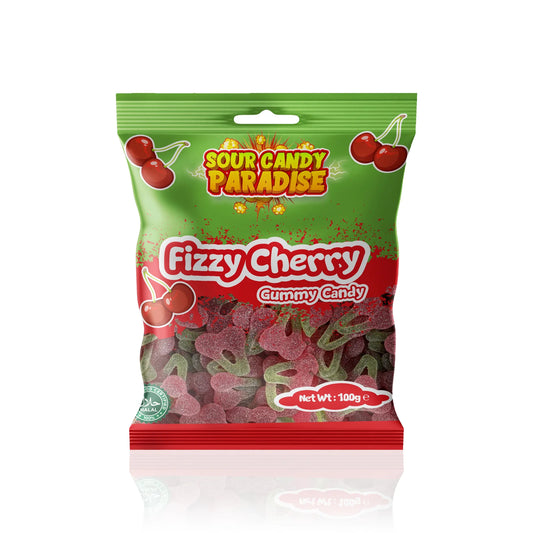 Sour Candy Paradise Fizzy Cherries Gummy Candy 12x100g