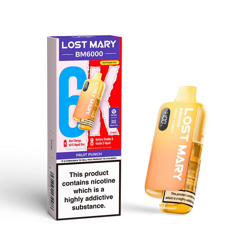 LOSTMARY BM6000 Refillable Kit, 2% Nic - 5 Packs