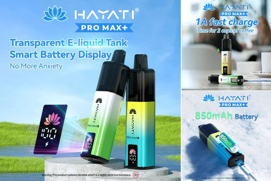 Hayati PRO MAX+ 6000 Puffs Kit, 2% NIC - (5 Packs)