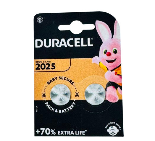 Duracell CR2025 2 Pack Lithium Batteries