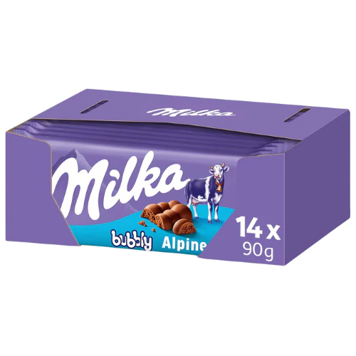 Milka Bubbly Milk Chocolate Bar 14 x 90g