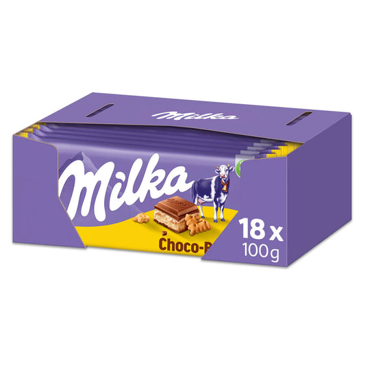 Milka Choco Biscuits Chocolate Bar 18 x 100g