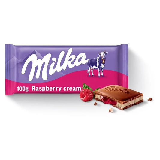 Milka Raspberry Chocolate Bar 22 x 100g