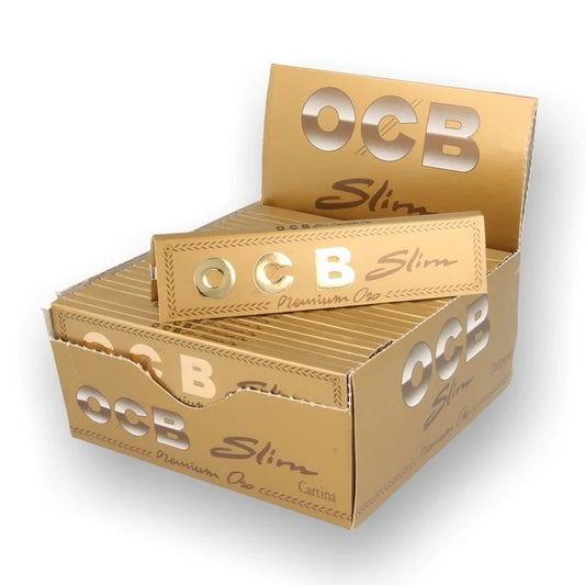 OCB Gold Slim Rolling Papers – Pack of 50