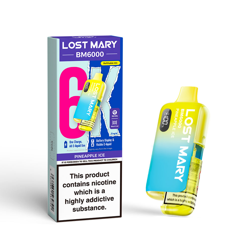 LOSTMARY BM6000 Refillable Kit, 2% Nic - 5 Packs