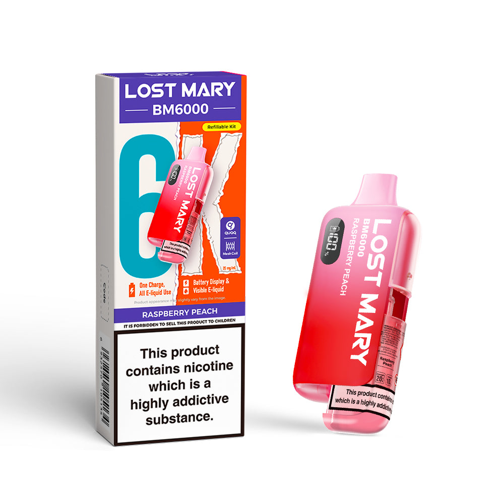 LOSTMARY BM6000 Refillable Kit, 2% Nic - 5 Packs