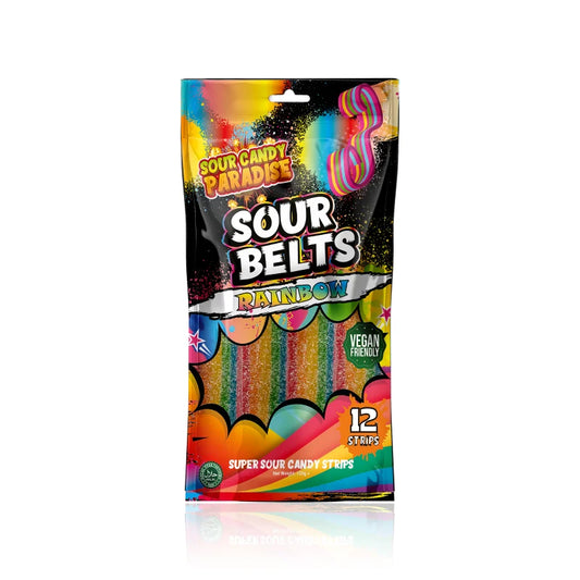 Sour Candy Paradise Sour Belts Rainbow 12x100g