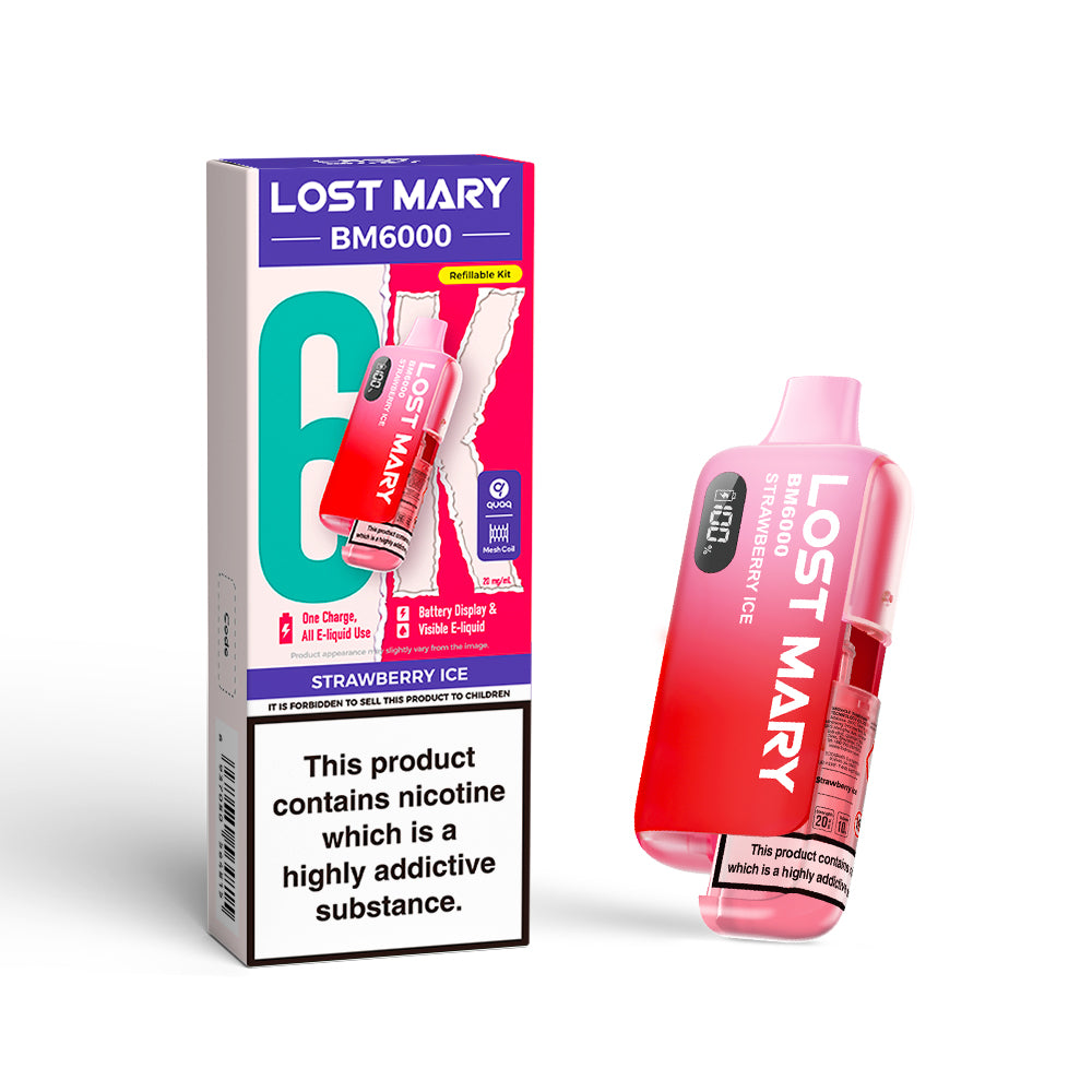 LOSTMARY BM6000 Refillable Kit, 2% Nic - 5 Packs