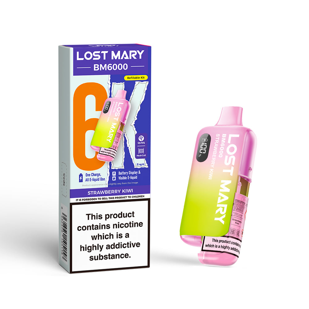 LOSTMARY BM6000 Refillable Kit, 2% Nic - 5 Packs