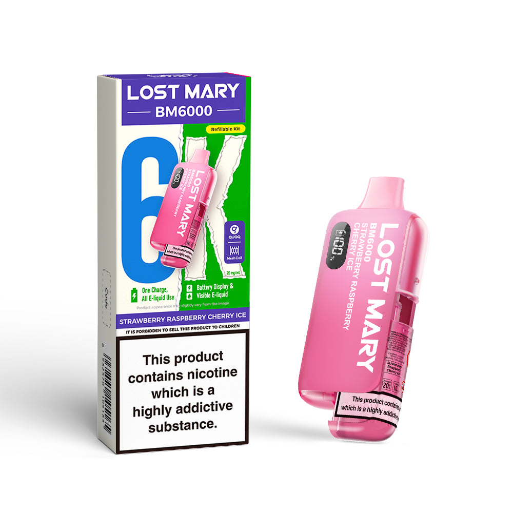 LOSTMARY BM6000 Refillable Kit, 2% Nic - 5 Packs