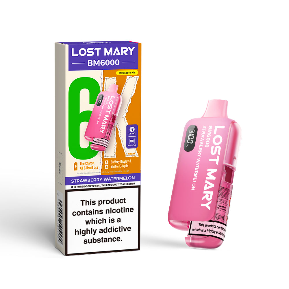 LOSTMARY BM6000 Refillable Kit, 2% Nic - 5 Packs