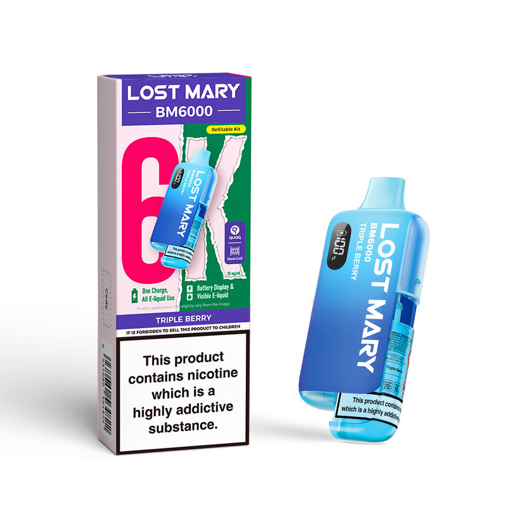 LOSTMARY BM6000 Refillable Kit, 2% Nic - 5 Packs
