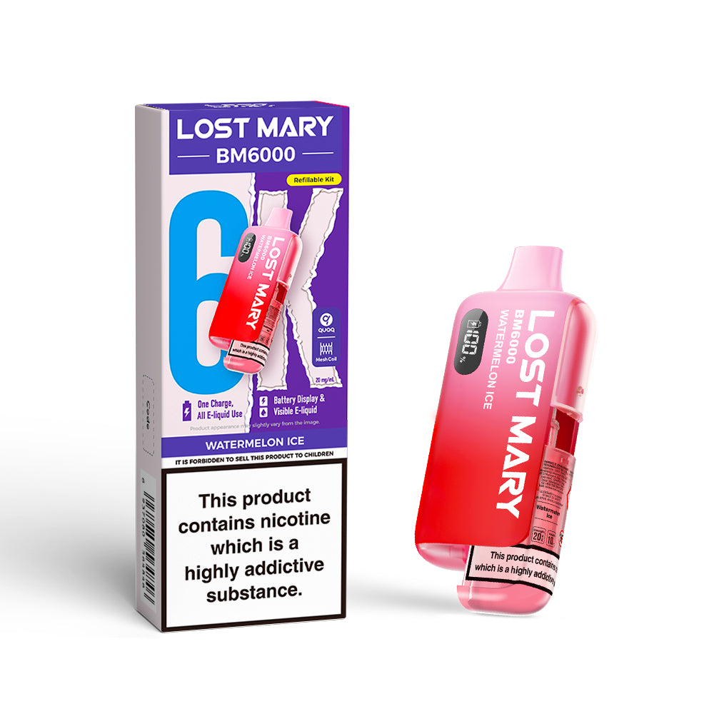 LOSTMARY BM6000 Refillable Kit, 2% Nic - 5 Packs