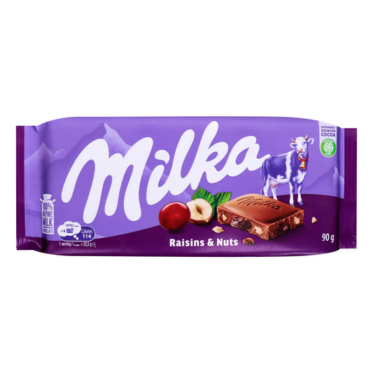 Milka Raisin & Nuts Chocolate Bar 23 x 90g