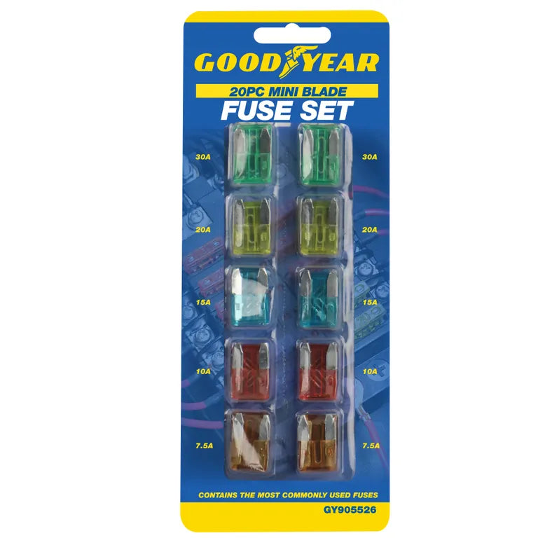 GOODYEAR 20pc Mini Blade Fuses