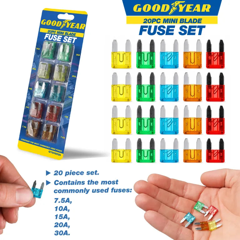GOODYEAR 20pc Mini Blade Fuses