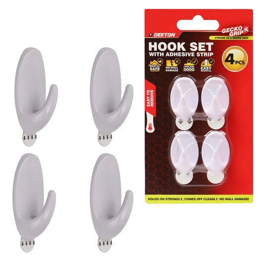DEKTON GeckoGrip Hook Set 4PC - White