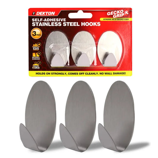 DEKTON GeckoGrip Stainless Steel Hooks - 3PC