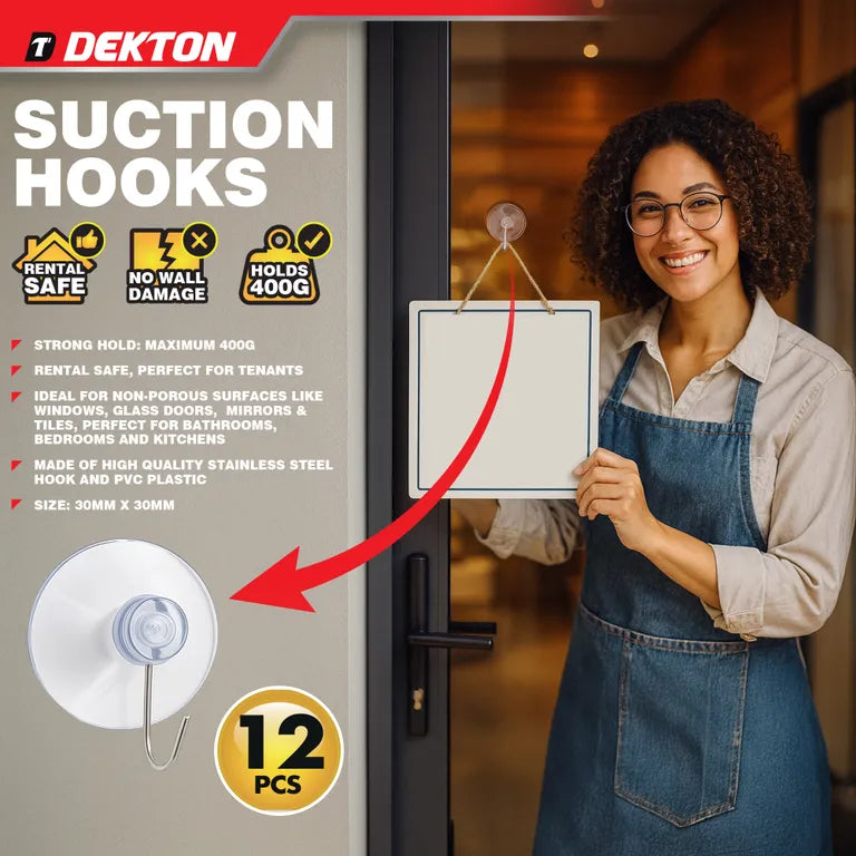 DEKTON Geckogrip Suction Hooks Medium 12pc