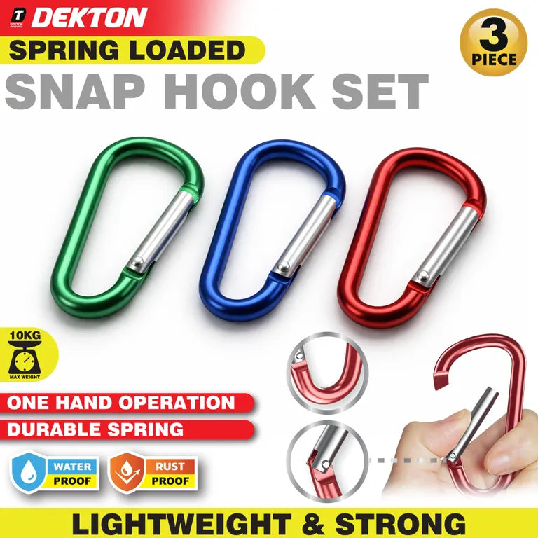DEKTON 3pc Snap Hook Set