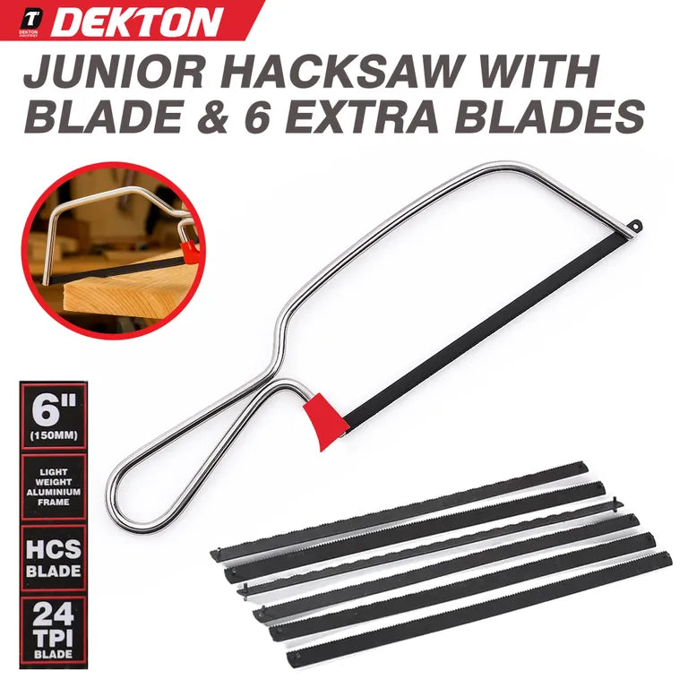 DEKTON Junior Hacksaw With Blade & 6 Extra Blades
