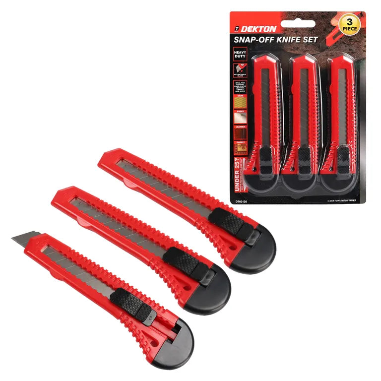 DEKTON 3pc Snap-Off Knife Large
