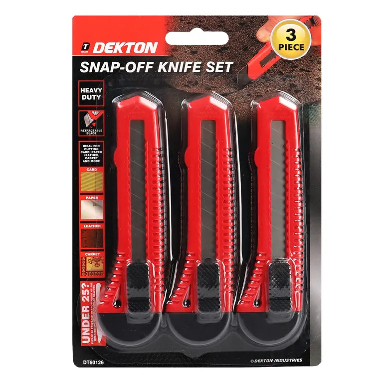DEKTON 3pc Snap-Off Knife Large