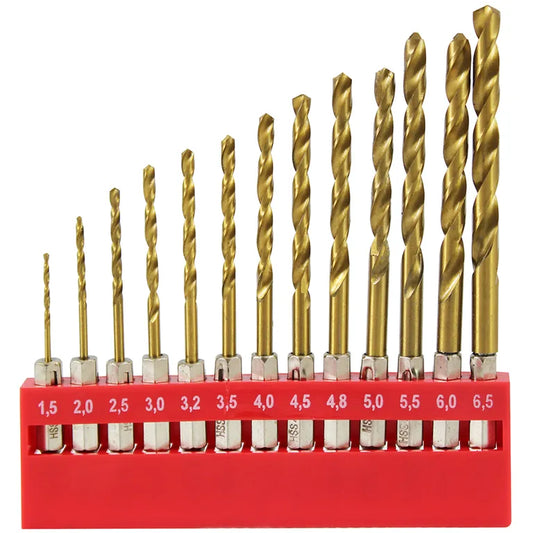 DEKTON 13PC 1/4" Shank HSS Drill Set - 1.5mm-6.5mm