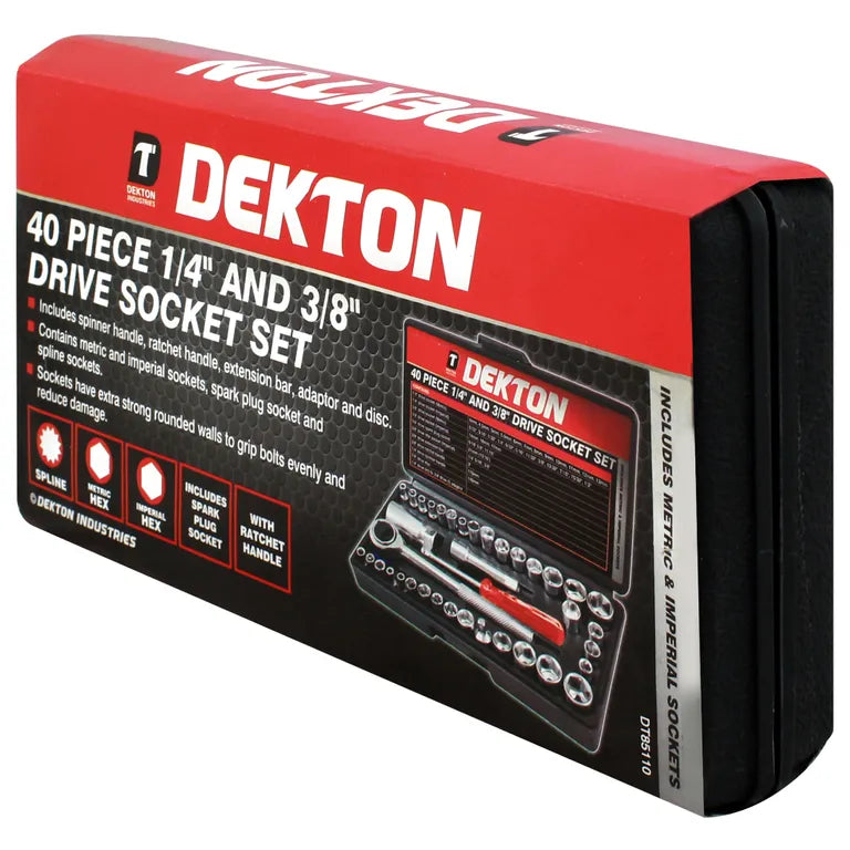 DEKTON 40PC 1/4" & 3/8" Drive Socket Set