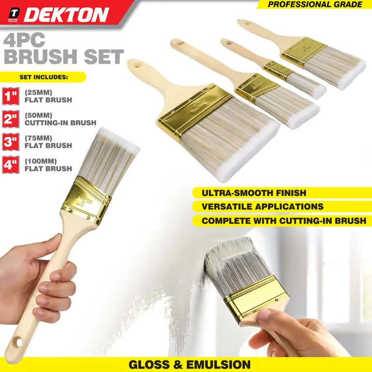 DEKTON 4pc Professional Grade Brush Set