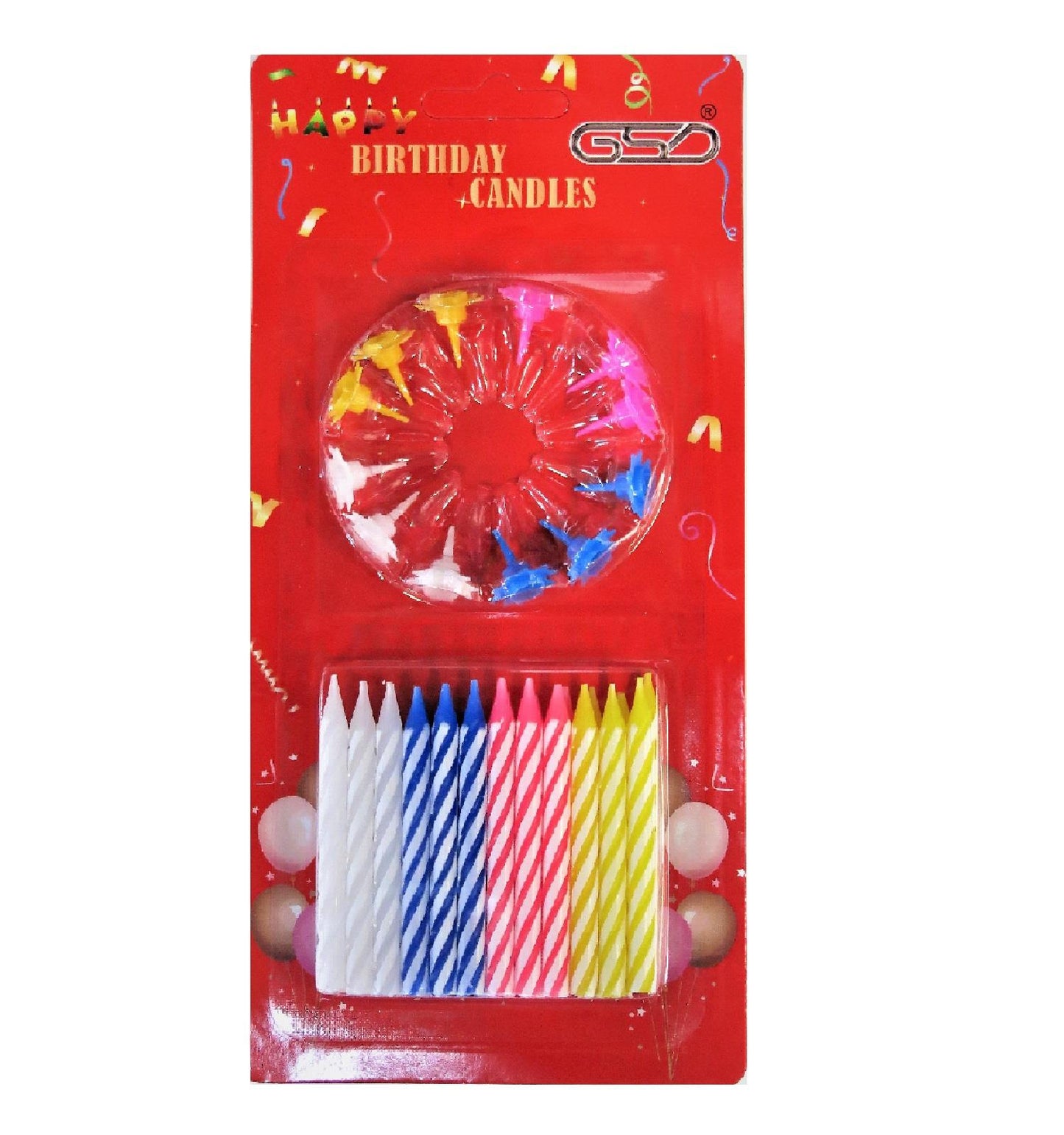 GSD Happy Birthday Candles – 24 Pack | Colorful Cake Topper Candles for Parties
